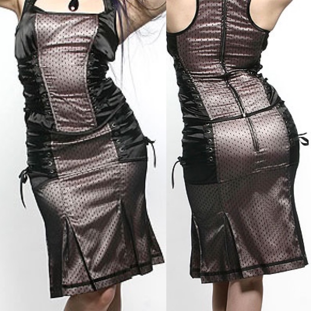 Lip Service 2008 Devil Dolls IV Playing Our Song Knee Skirt Corset Sides Rose L